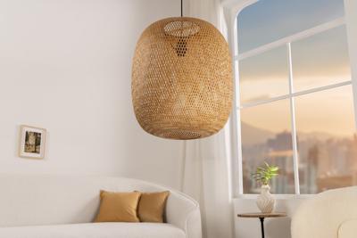 Gevlochten hanglamp ORGANIC LIVING 50cm natuurlijke bamboe mand lamp handgemaakt - 40591