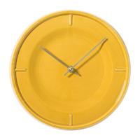 Klok keramiek - geel - ø25x3.5 cm