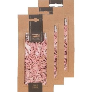 3x Zakje lichtroze houtsnippers 150 gram   -