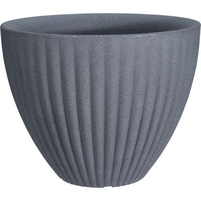 Plantenpot/bloempot - Tuin - kunststof - grijs - D39 x H40 cm