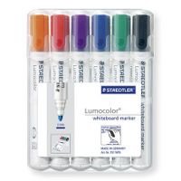 Staedtler Lumocolor whiteboard marker 351 markeerstift 6 stuk(s) Kogelpunt Zwart, Blauw, Groen, Oranje, Rood, Violet - thumbnail