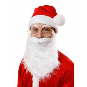 Kerstman baard - wit - polyester - elastiek band - volwassenen - kerstmanbaard