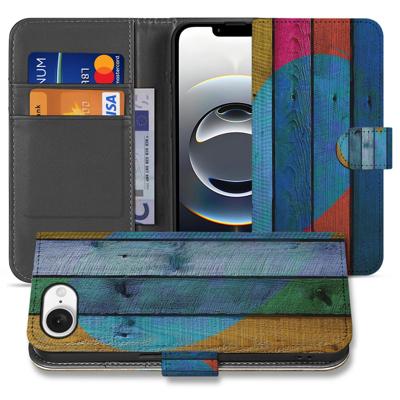 iPhone 16e | Book Style Case | Wood Heart - Cadeau voor je Vriend