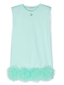 TWINSET Kids robe sans manches à ourlet en tulle - Vert