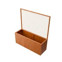 Geroba Geroba Verta C1 rechthoekige plantenbak met plantenklimrek 1500x500x1630mm - Cortenstaal