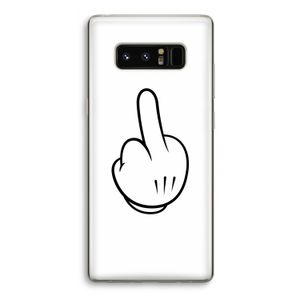 Middle finger white: Samsung Galaxy Note 8 Transparant Hoesje