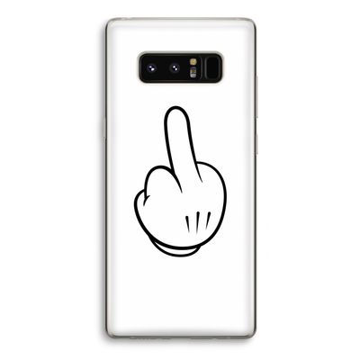 Middle finger white: Samsung Galaxy Note 8 Transparant Hoesje