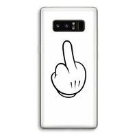 Middle finger white: Samsung Galaxy Note 8 Transparant Hoesje