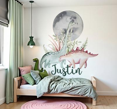 Scène met dinosaurussen muursticker