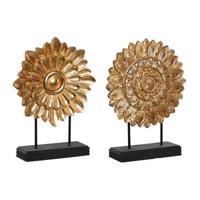 Decoratieve figuren DKD Home Decor 25 x 8 x 34 cm Zwart Gouden Modern Cirkels (2 Stuks)