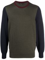 Billionaire pull colour block en laine mérinos - Bleu