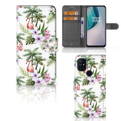 OnePlus Nord N10 | Telefoonhoesje | Met pasjeshouder | Flamingo Palms