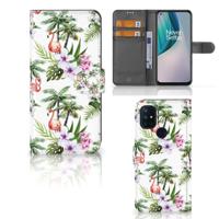 OnePlus Nord N10 | Telefoonhoesje | Met pasjeshouder | Flamingo Palms