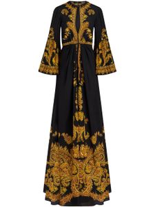 ETRO robe longue en soie à imprimé cachemire - Noir