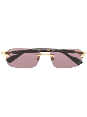 Gucci Eyewear lunettes de soleil à monture rectangulaire - Marron