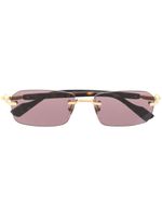 Gucci Eyewear lunettes de soleil à monture rectangulaire - Marron - thumbnail