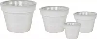 Mega Collections Bloempot Basic Geglazuurd Ø47x39 cm wit