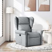 Fauteuil verstelbaar stof lichtgrijs - thumbnail