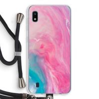 Roze explosie: Samsung Galaxy A10 Transparant Hoesje met koord
