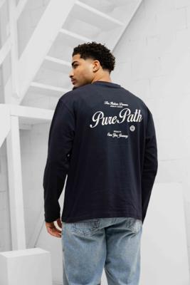 Pure Path Italian Dream Longsleeve T-Shirt Heren Donkerblauw - Maat M - Kleur: Donkerblauw | Soccerfanshop Pure Path Italian Dream Longsleeve T-Shirt Heren Donkerblauw - Maat M - Kleur: Donkerblauw | Soccerfanshop