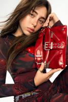 Tas met gesp in leerlook - RED - U