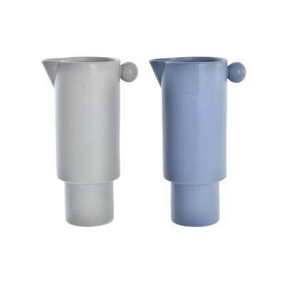 Vaas DKD Home Decor Porselein Grijs Blauw (16 x 11 x 30 cm) (2 Stuks)