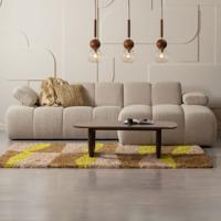 WOOOD Loungebank 'Mojo' Rechts, Bouclé, kleur Beige Melange