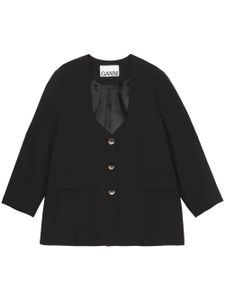 GANNI blazer à simple boutonnage - Noir