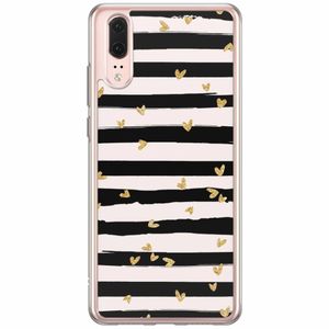 Huawei P20 siliconen hoesje - Hart streepjes