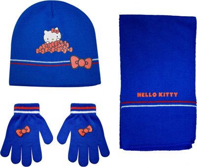 Stamion winterset hello kitty junior acryl blauw 4-delig one-size