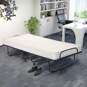 Opvouwbaar Bed Op Wielen met Matras voor Volwassenen 190 x 80 x 39 cm Gemaakt in Italië