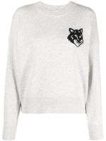 Maison Kitsuné pull en laine à logo intarsia - Gris