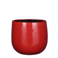 Mica Decorations Pablo Bloempot - 25x25x20 cm - Keramiek - Rood