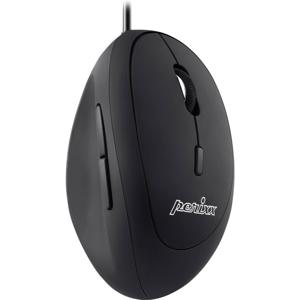 Perixx Perimice-519 Ergonomische muis USB Optisch Zwart 6 Toetsen 1600 dpi Ergonomisch