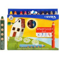Lyra Groove triple1 kleurpotloden, l: 12 cm, vulling 10 mm, diverse kleuren, 12 stuk/ 1 doos