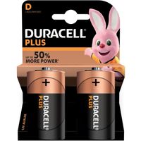 2x Duracell D Plus batterijen alkaline LR20 MN1300 1.5 V - thumbnail