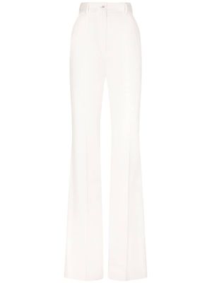 Dolce & Gabbana pantalon évasé à taille haute - Blanc