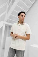 Versace Jeans Couture Bis R Patch Square Polo Heren Beige - Maat XL - Kleur: Beige | Soccerfanshop