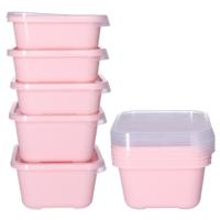 Vershoudbakjes nestbaar - 10 delig - BPA vrij - meal prep - diverse maten - Roze