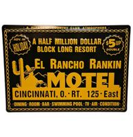 El Rancho Motel Stalen Bord Met Relief - 50 x 35cm