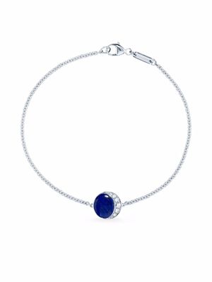 David Morris bracelet Fortuna en or blanc 18ct serti de diamants et lapis-lazuli - Argent