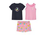 lupilu 3-delige kinderset (Donkerblauw/roze, 122/128)