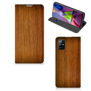 Samsung Galaxy M51 Book Wallet Case Donker Hout