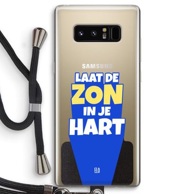Laat de zon in je hart: Samsung Galaxy Note 8 Transparant Hoesje met koord