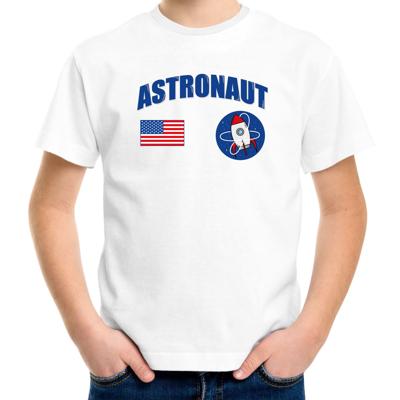 Astronaut verkleedkleding t-shirt - wit - voor kinderen - carnaval - Space - ruimtevaart