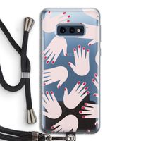 Hands pink: Samsung Galaxy S10e Transparant Hoesje met koord