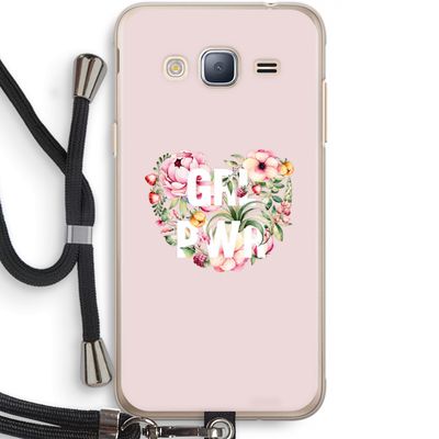GRL PWR Flower: Samsung Galaxy J3 (2016) Transparant Hoesje met koord