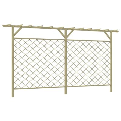 Tuinhek met latwerk en pergola hout