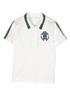 Roberto Cavalli Junior monogram-print polo shirt - Blanc