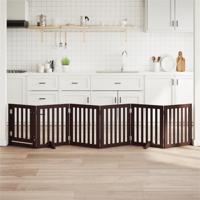 VidaXL Hondenhek inklapbaar 6 panelen 300 cm populierenhout bruin